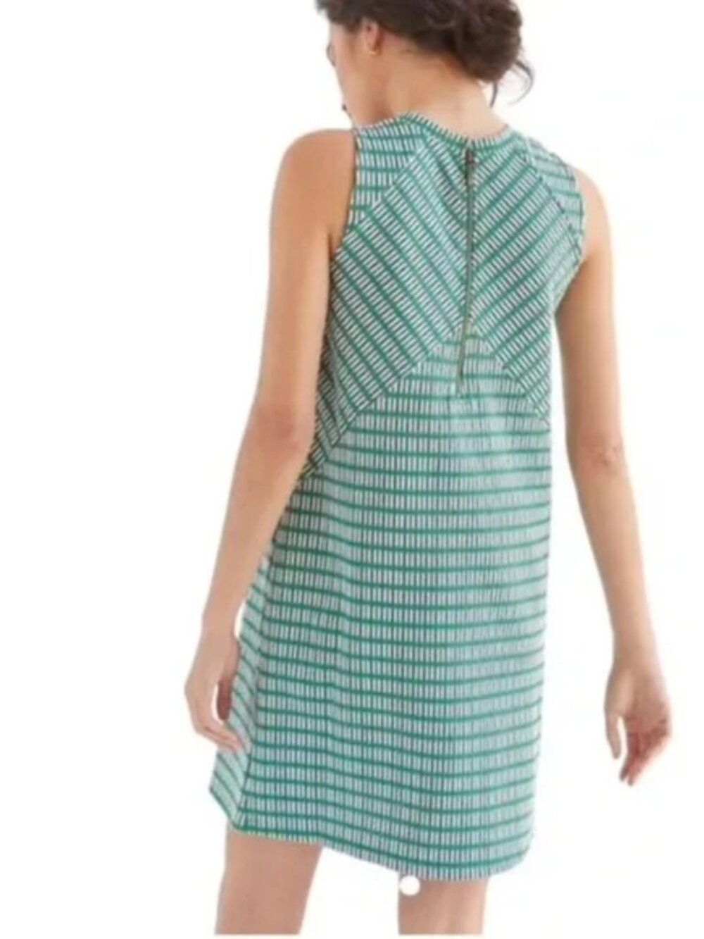 Maeve By Anthropologie Green Geometric Shift Dress Medium - Picture 3 of 10